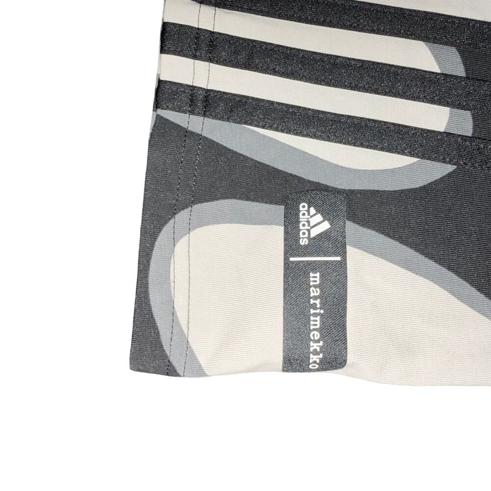Adidas x Marimekko Flare Leg Pants Black Cream Graphic Print High Rise Sports S - Picture 2 of 5